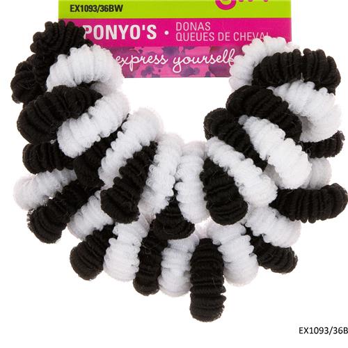 Expressions 18Pc Black & White Hair Ties