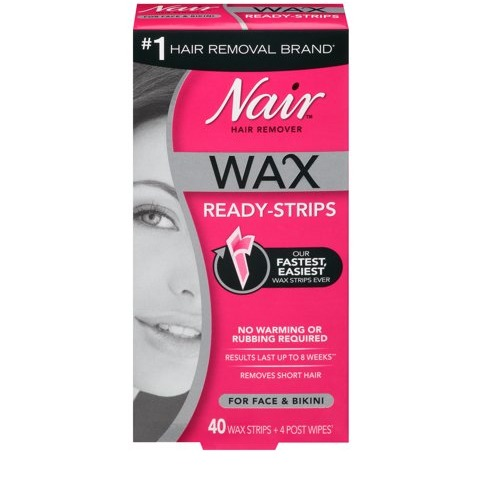 Nair Hair Remover Wax Ready-Strips for Face & Bikini, 40 CT