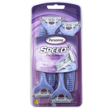 Personna 4 Pack Speed 3 Triple Blade Razor With Vitamin E